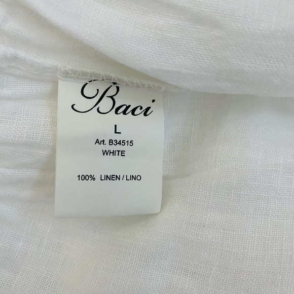 Baci, 100% Linen, Oversized Top, Large, White, Use. - Picture 3 of 9